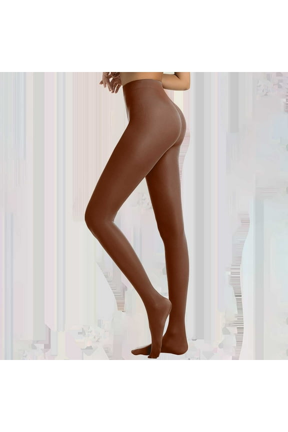 Women's Solid Color Semi Opaque Footed Tights, Comfortable Stretch Pantyhose Stockings for Daily Wear