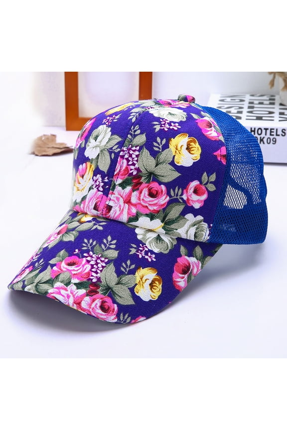 Women's Sunflower Printed Casual Knit Cap Summer Fashion Hat Sun Hat Cowboy Hat Trucker Hat