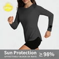 thumbnail image 1 of Helii Women's UPF 50+ Long Sleeve Sun Protection Shirt – Quick Dry Lightweight Rash Guard with Crew Neck Raglan Sleeve, Breathable Moisture Wicking Tops Black,XXL, 1 of 5