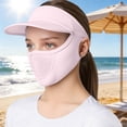 thumbnail image 1 of Helii Women's UPF 50+ Open Top Full Face Sun Mask – Breathable Mesh Cooling Face Shield for Hiking Running, Ponytail Friendly Wrap Around UV Protection Cover for Women Men Light Pink,One Size, 1 of 4