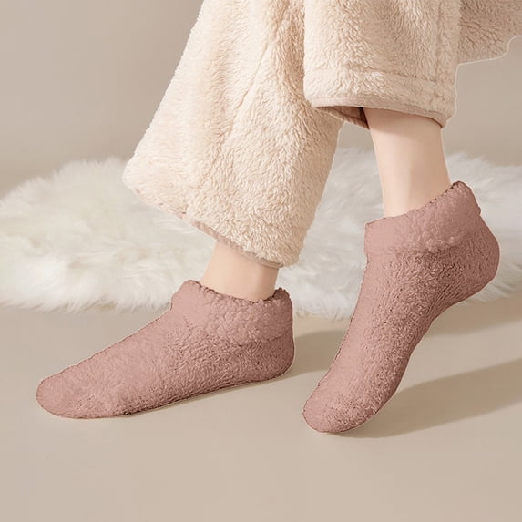 Helii Women's Winter Fleece Lined Socks Thick Warm Plush Non-Slip Home Sleeping Socks