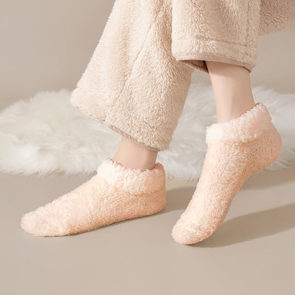 Helii Women's Winter Fleece Lined Socks Thick Warm Plush Non-Slip Home Sleeping Socks