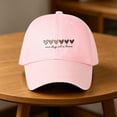 thumbnail image 1 of Helii Womens Cotton Baseball Cap – Heart Embroidered Adjustable Dad Hat, Unstructured Low Profile Cap with One Day at a Time Quote, Cute Outdoor Travel Sun Hat for Women Pink,One Size, 1 of 4