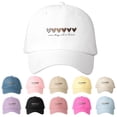 thumbnail image 1 of Helii Womens Cotton Baseball Cap – Heart Embroidered Adjustable Dad Hat, Unstructured Low Profile Cap with One Day at a Time Quote, Cute Outdoor Travel Sun Hat for Women Black,One Size, 1 of 4