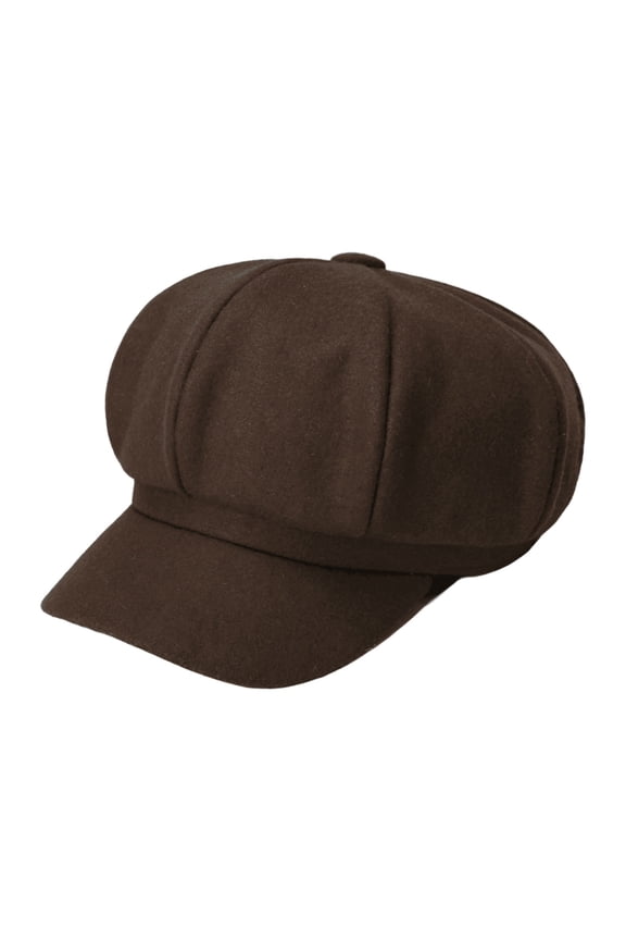 Womens Cotton Blend Newsboy Cap – 8 Panel Vintage Korean Beret, Painter Hat Winter Warm Adjustable Flat Cap for Women, Unisex Retro Cabbie Hat Gift Coffee,One Size