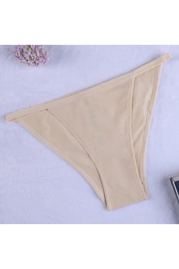 Womens Cotton Low Rise String Panties High Cut Cheeky Underwear Seamless No Show Breathable Ultra Soft Stretchy High Leg Panty for Yoga Running Daily Lounge Plus Size 10 Solid Colors
