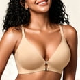 thumbnail image 1 of Helii Womens Front Closure Bra Wireless Racerback Bra Deep V Bralette Seamless Bra Gel Strip Support Bra Padded No Underwire Bra for Sports Yoga Everyday Workout 6 Colors with Adjustable Straps, 1 of 7