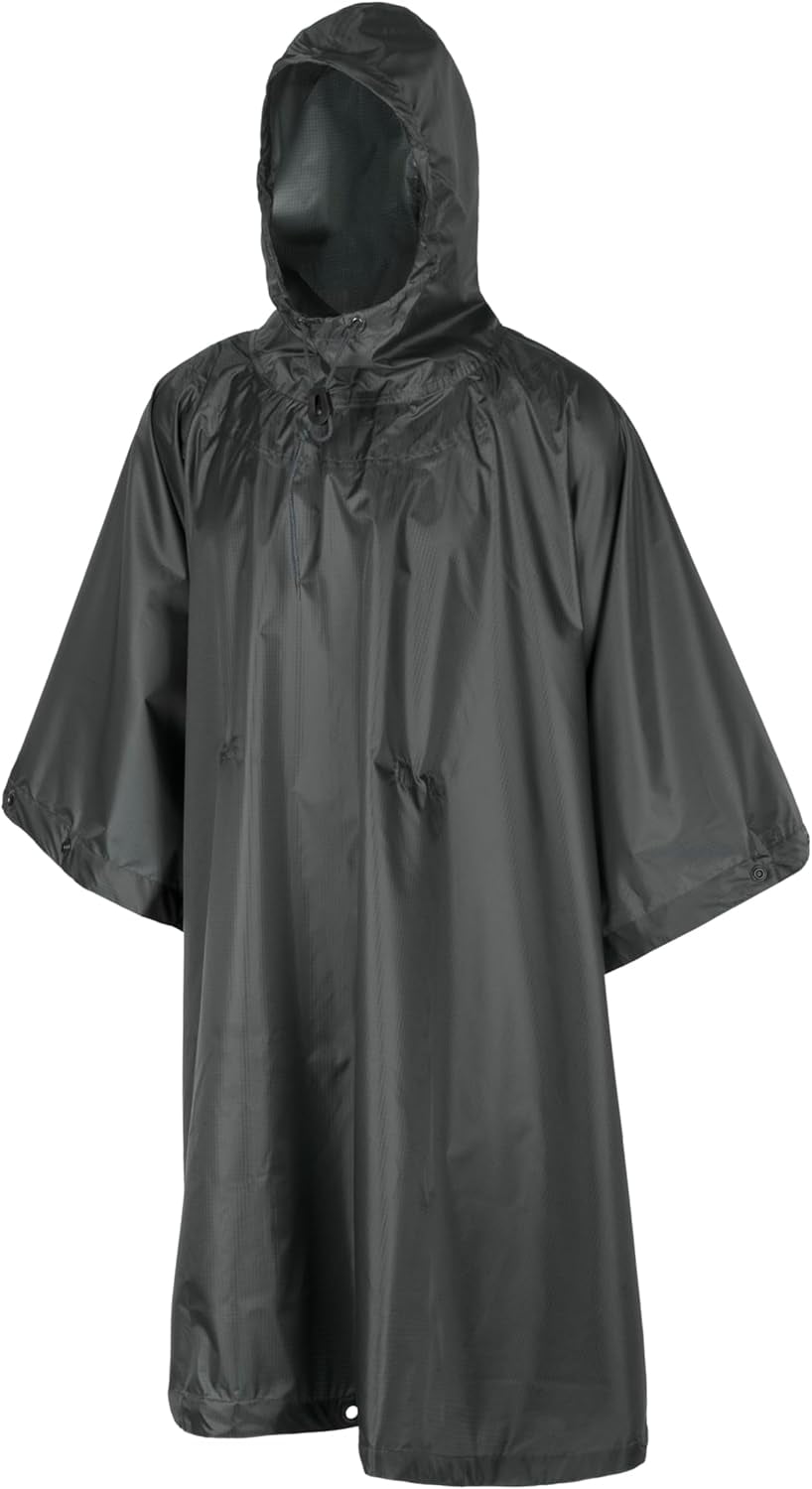 Poncho Imperméable Helikon-Tex - Polyester Ripstop - Léger (450g) - Pliable - Capuche Réglable