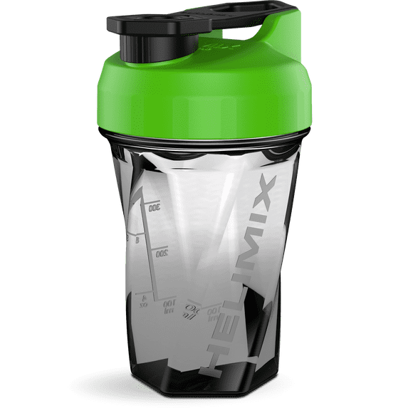 Helimix 2.0 Vortex Neon Green Portable Pre-Workout Protein Blender Shaker Bottle No Balls or Whisks Made in USA 20oz