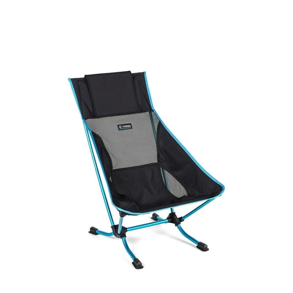 Helinox Beach Chair Lightweight, Lower-Profile, Compact, Collapsible Camping Chair, Black, with Pockets