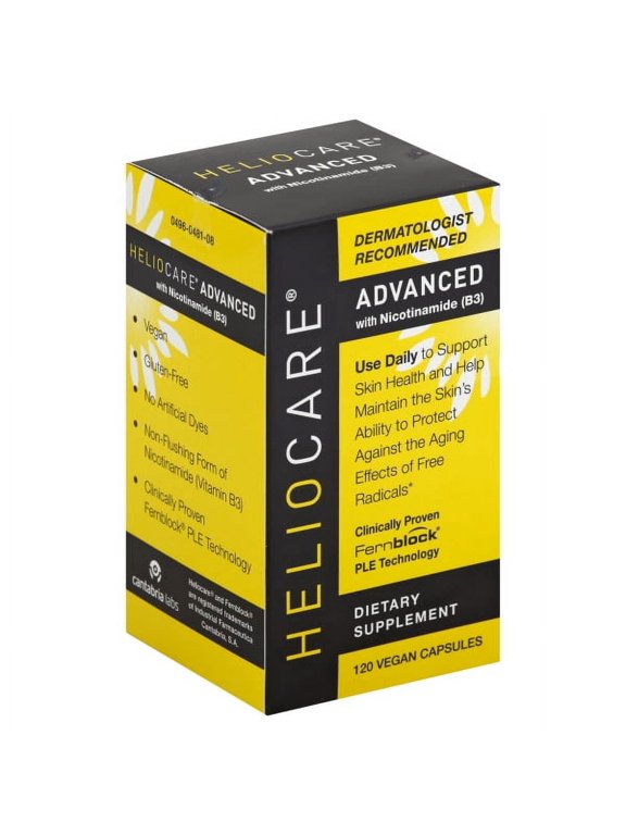 Advanced Antioxidant Skin Supplement, Nicotinamide B3 500 mg, Fernblock 240 mg, 120 Capsules