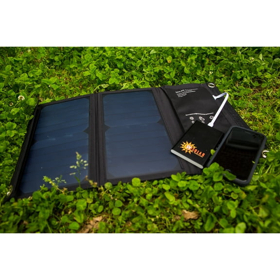 Helios 15-Watt Folding Solar Charger with Power Bank