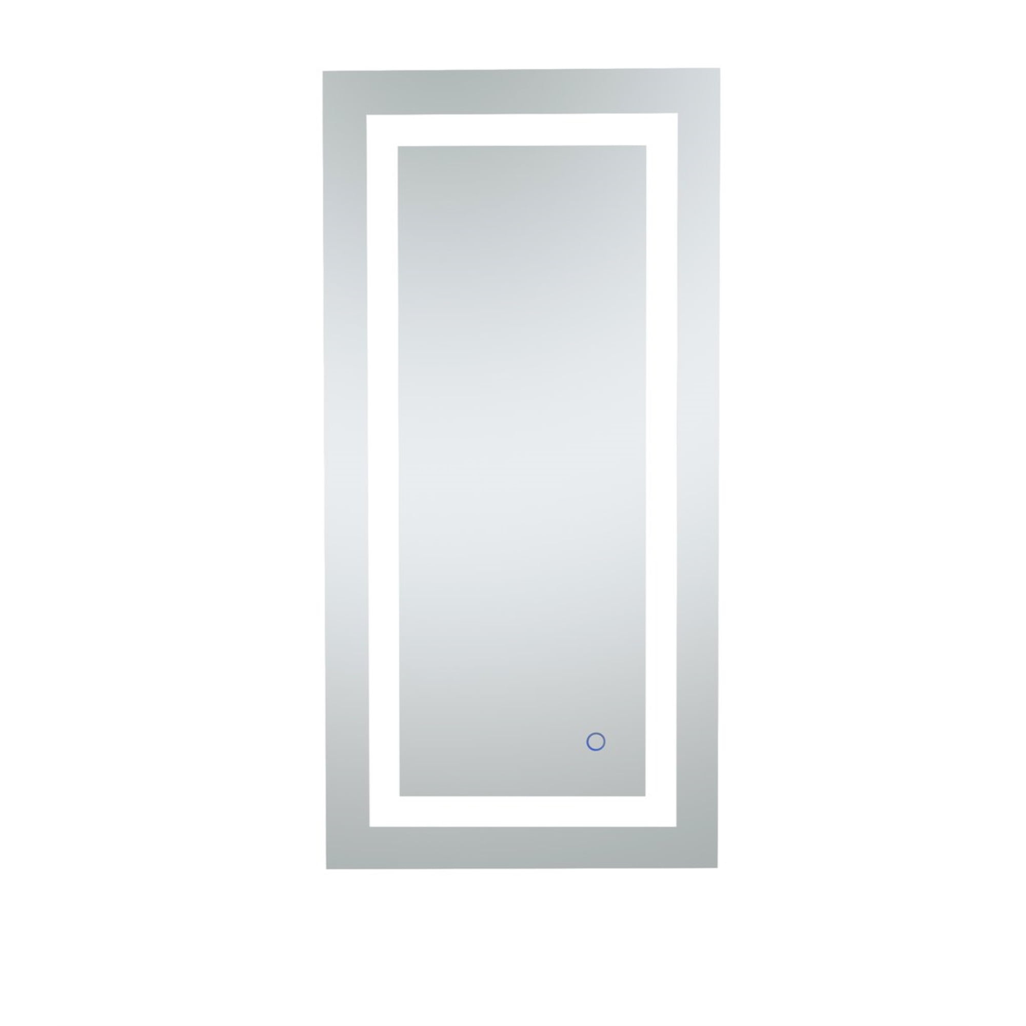 Helios 18x36 Silver LED Bathroom Vanity Mirror with Touch Sensor