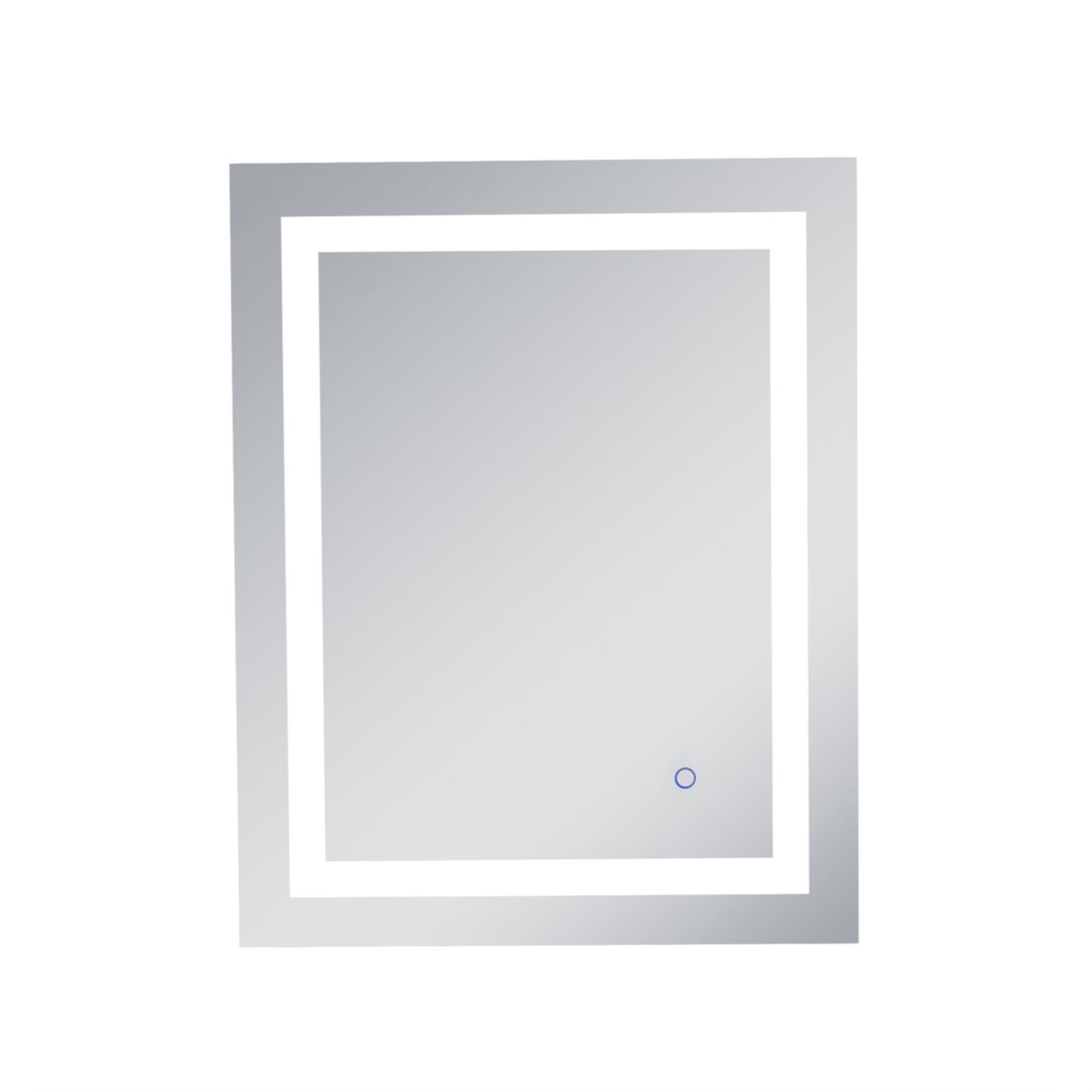 Silver Rectangular LED Vanity Bathroom Mirror with Smart Touch and Defogger