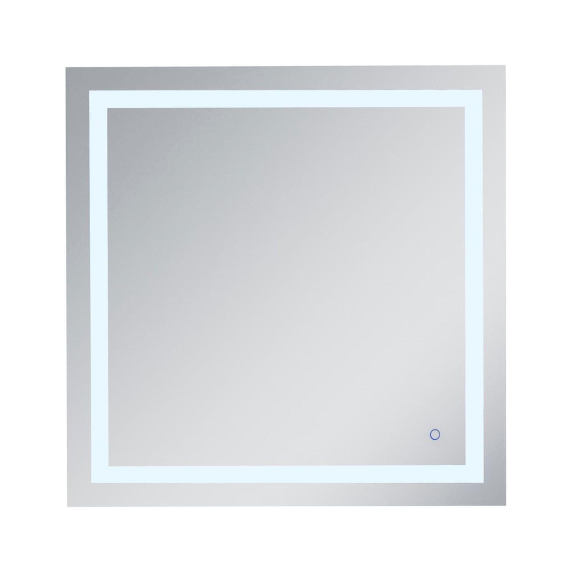 Rectangular Silver LED Bathroom Vanity Mirror with Touch Sensor