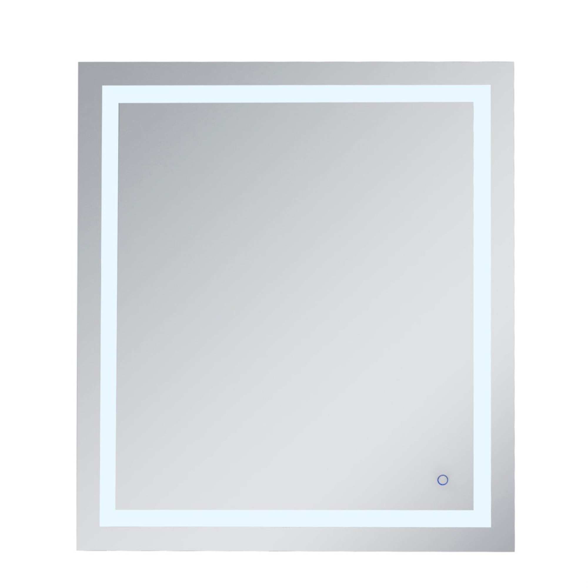 Rectangular Frameless Silver LED Bathroom Vanity Mirror
