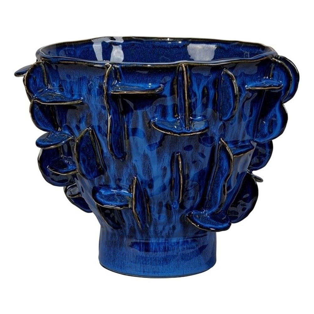 Helios Blue Handcrafted Ceramic Decorative Table Vase