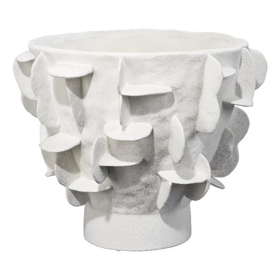 Jamie Young Co Helios Ceramic Vase in White
