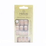 Helios FD0016 French Gel Effect Artificial Nails, Pink - Square Short Shape