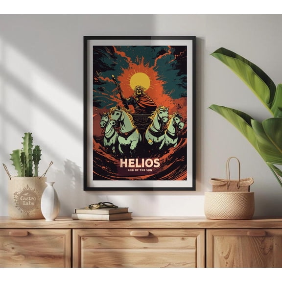Helios God Poster: Ancient Greek Mythology Art, Poster Only