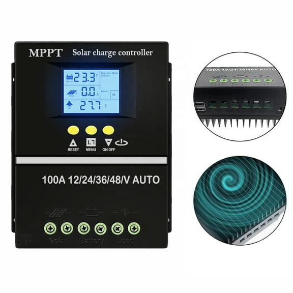 Helios Pro 80A MPPT Solar Charge Controller 12V/24V/36V/48V Auto, LCD Display Smart Solar Regulator for Solar Panels, Battery Charging and Off-Grid Systems | SY8048