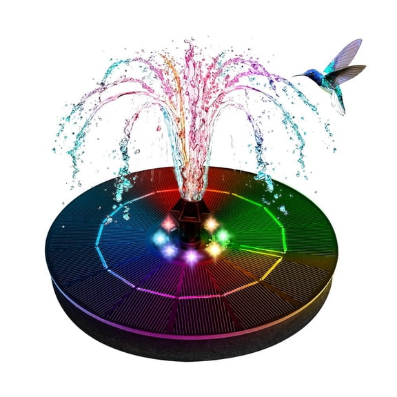 Helios Pro Solar Fountain with LED Lights, Floating Solar Water Fountain for Bird Baths, Ponds, Pools and Garden Decoration with Rechargeable Battery | SP33D