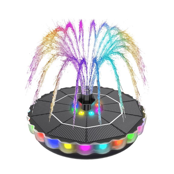 Helios Pro Solar Fountain with LED Light, Floating Solar Water Fountain for Bird Baths, Ponds, Pools and Garden Decoration | SP32D