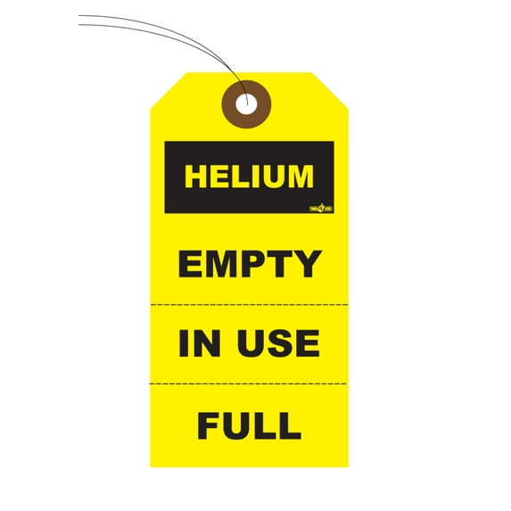 Helium Full In Use Empty Cylinder tag (25/pack)