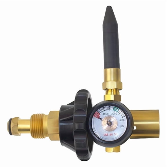 Helium Latex Balloon Filler Air Flow Inflator Regulator 0-3000 PSI with Gauge for CGA580 Tank Valve,Tank Regulator,1 * Helium Latex Balloon Filler,As Shown