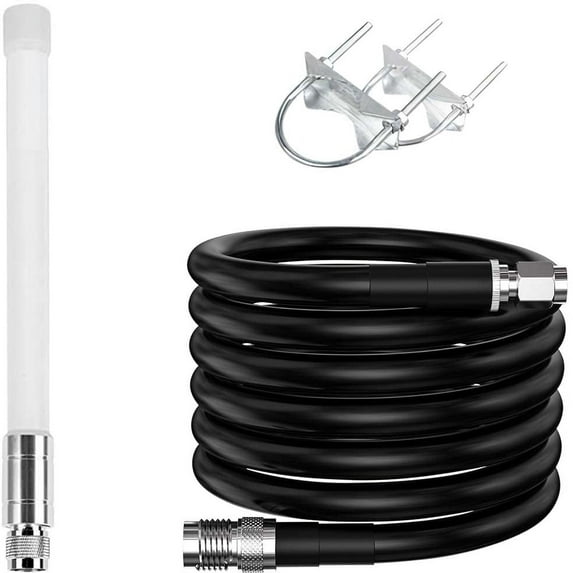 Helium Miner 5.8 dbi Antenna LoRa 915 MHz 20 Inch Tall Indoor Outdoor w/Updated Raigen 400 Low Loss Cable Omni-Directional HNT Hotspot for MNTD, Nebra, RAK, Bobcat, Syncrob, and Sensecap