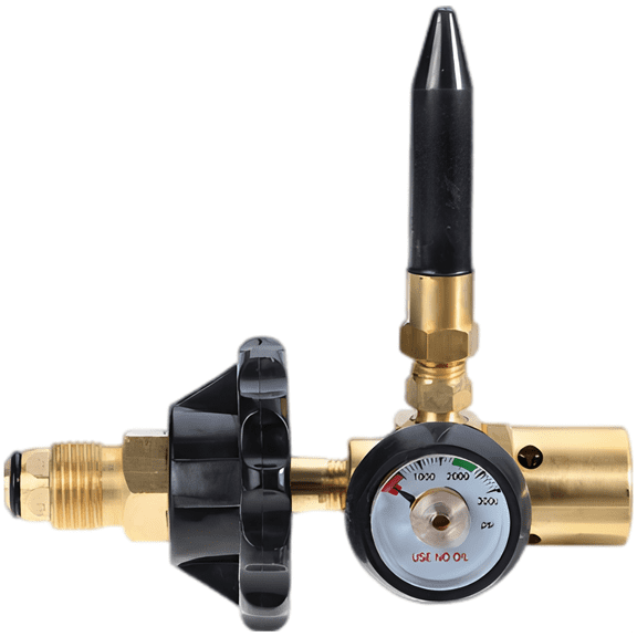 Helium Regulator, Brass Construction, 0-3000 PSI Gauge, G5/8 External Thread, CGA580 Interface, Flow Control Valve for Balloons and Leak Testing, Provides 5.9 x 5.7 x 3.3 in