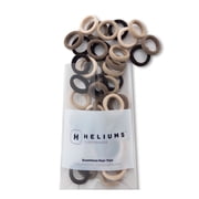 Heliums Extra Small Hair Ties No Damage - Neutrals Mix - Mini 0.7 Inch Tiny Soft Seamless Hair Bands for Toddlers, Braids, Kids Ponytails- 40 Count