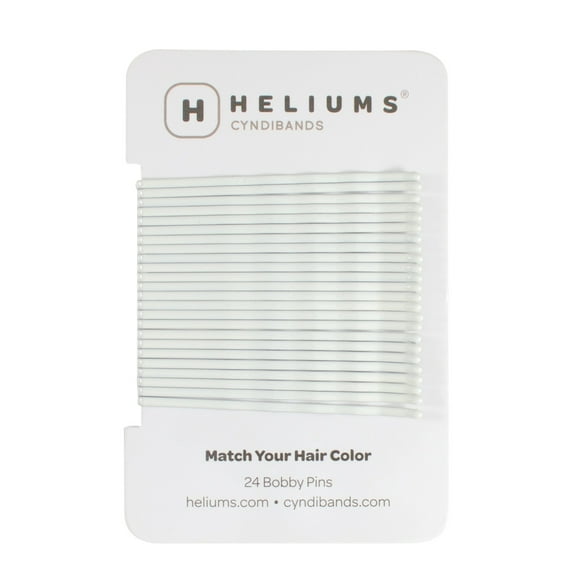 Heliums Large Bobby Pins - Platinum White - 2.5 Inch Extra Long Wavy Hair Pins - 24 Pack