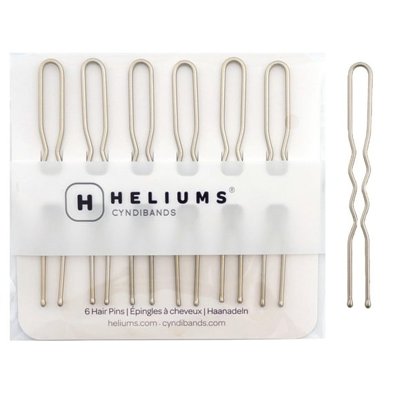 Heliums Large Metal French Hair Pins - 4-Inch Heavy Duty Metal U Shaped Steel Pin for French Twist Updos Buns - 6 Count (Light Blonde)