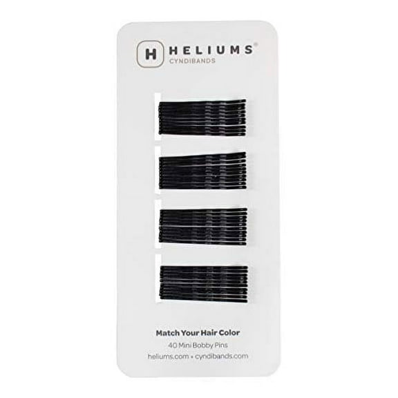 Heliums Small Black Mini 1.5 Inch Wavy Bobby Pins - 40 Pins