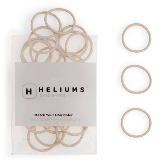 Heliums Small Hair Ties - Beige Blonde - No Damage Mini 1 Inch Reusable 2mm Elastics for Thin Hair and Kids, Neutral Ponytail Holders - 48 Count