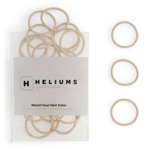 Heliums Small Hair Ties - Beige Blonde - No Damage Mini 1 Inch Reusable 2mm Elastics for Thin Hair and Kids, Neutral Ponytail Holders - 48 Count