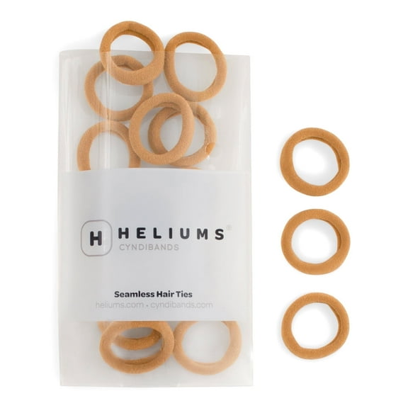 Heliums Small Hair Ties - Gold - 1 Inch Seamless No-Damage Ponytail Holders for Kids, Braids and Thin Hair - 20 Count