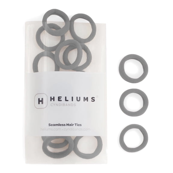 Heliums Small Hair Ties - Gray - 1 Inch Seamless No-Damage Ponytail Holders for Kids, Braids and Thin Hair - 20 Count