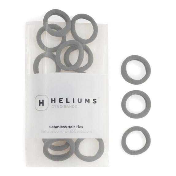 Heliums Small Hair Ties - Gray - 1 Inch Seamless No-Damage Ponytail Holders for Kids, Braids and Thin Hair - 20 Count