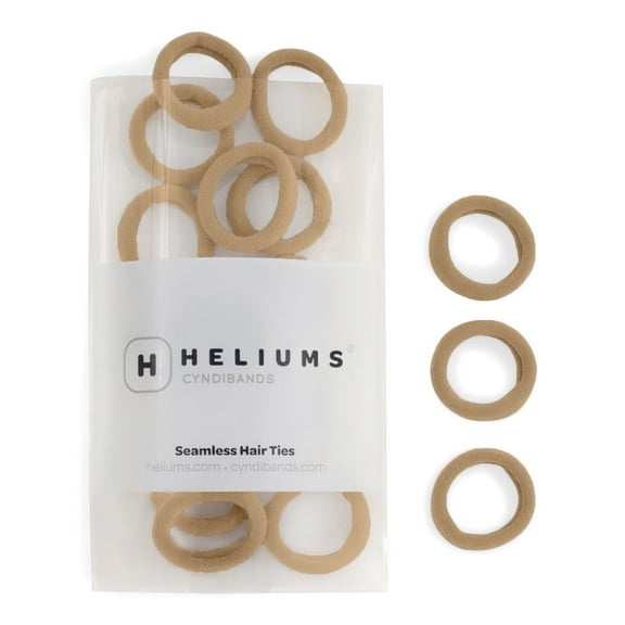 Heliums Small Hair Ties - Medium Blonde - 1 Inch Seamless No-Damage Ponytail Holders for Kids, Braids and Thin Hair - 20 Count