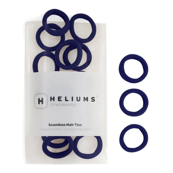 Heliums Small Hair Ties - Navy Blue - 1 Inch Seamless No-Damage Ponytail Holders for Kids, Braids and Thin Hair - 20 Count