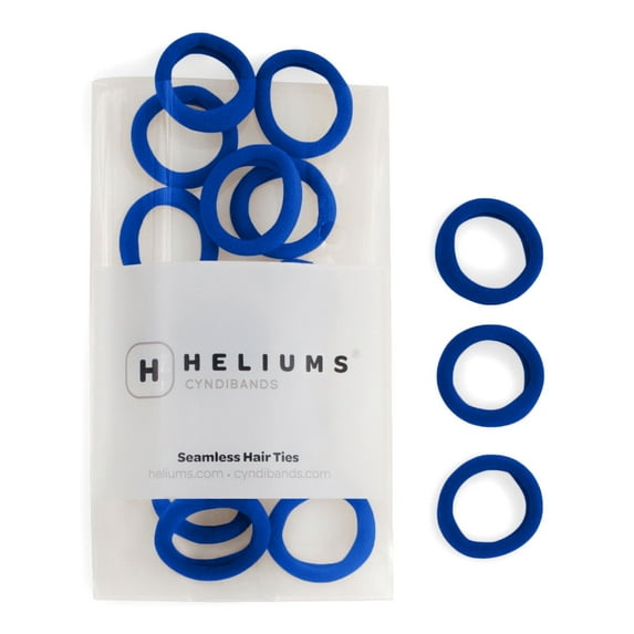 Heliums Small Hair Ties - Royal Blue - 1 Inch Seamless No-Damage Ponytail Holders for Kids, Braids and Thin Hair - 20 Count