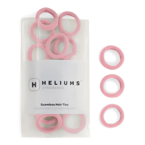 Heliums Small Seamless Hair Ties - Light Pink - 1 Inch Mini Nylon Fabric Ponytail Holders for Kids, Braids and Fine Hair - 20 Count