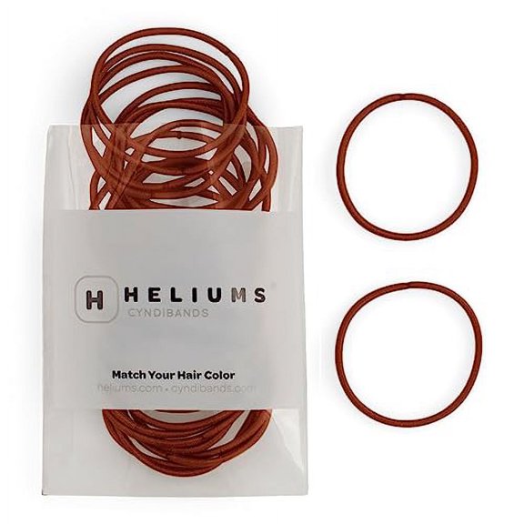 Heliums Thin Hair Elastics .. - Auburn - 2mm .. Hair Ties for Fine .. Hair, 40 Count, 1.75 .. Inch Diameter, Medium Hold .. Ponytail Holders