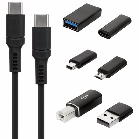 Helix 1.8m (6 ft.) 60W USB Cable with Universal Adapter Kit (ETHCKIT) | Fast Charging & Data Transfer Cable Set