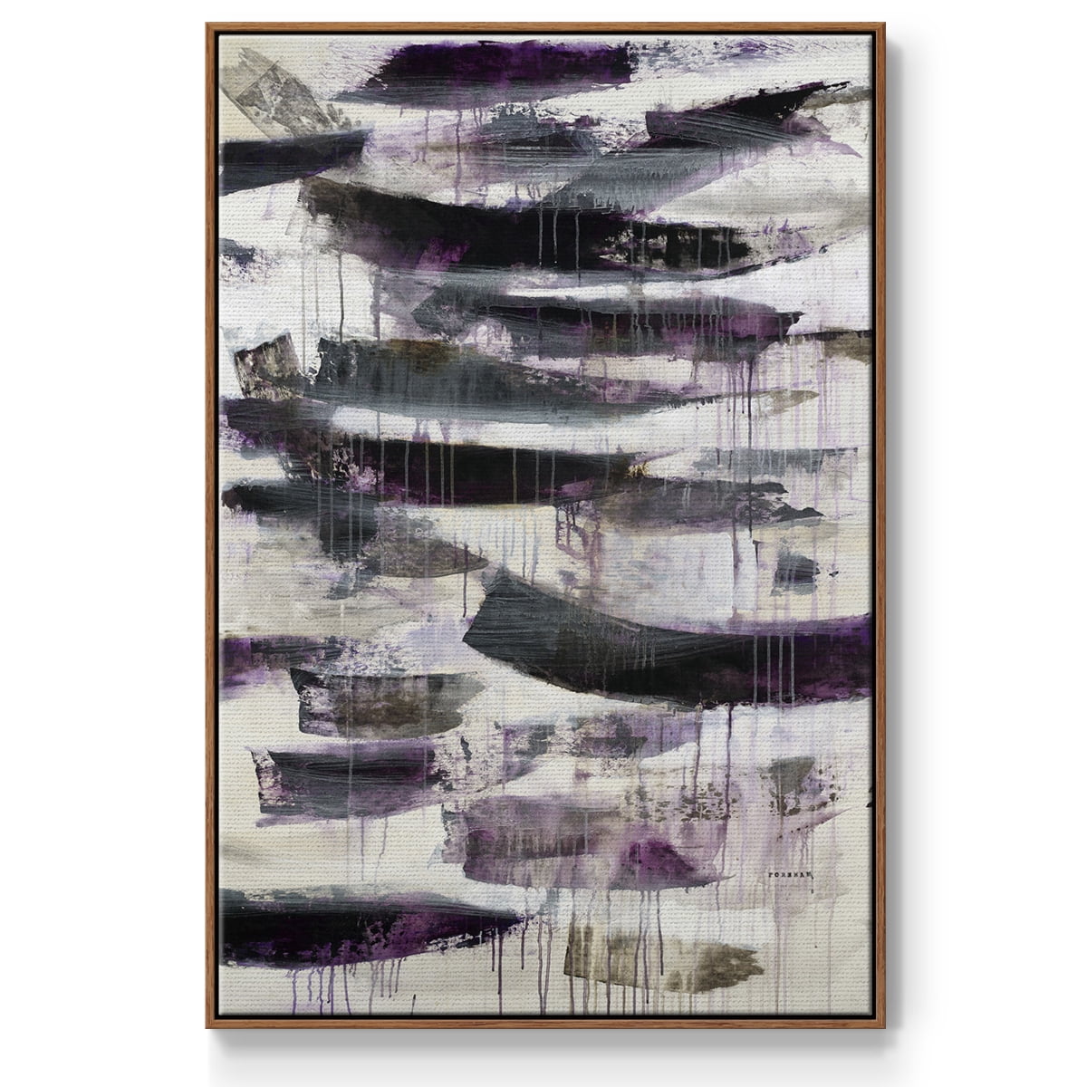 Helix #2 Framed Premium Gallery Wrapped Canvas - Ready to Hang - 17 x 25 - Walnut Floating Frame