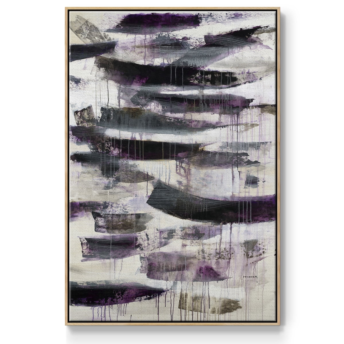 Helix #2 Framed Premium Gallery Wrapped Canvas - Ready to Hang - 27 x 41 - Natural Wood Floating Frame