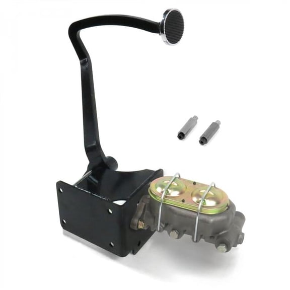 Helix 3 in. Pad Disk & Disk Round Manual Brake Pedal Kit for 1940-1948 Chevy Tri-5, Chrome