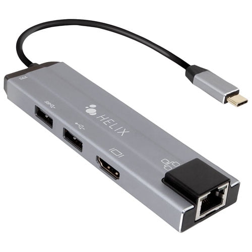 Helix 5-in-1 USB-C Multiport Adapter with HDMI, USB-C, USB-A & LAN Connectivity for Laptop & Tablet ETHHUB7